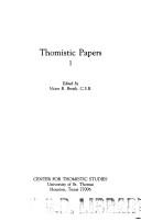 Cover of: Thomistic Papers