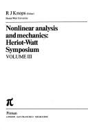 Nonlinear Analysis & Mechanics by R. J. Knops
