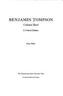 Cover of: Benjamin Tompson, Colonial Bard: A Critical Edition