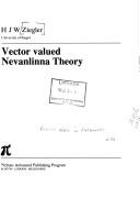 Vector Valued Nevanlinna Theory (Research Notes in Mathematics) by H.J.U. Ziegler