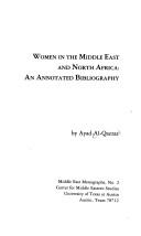 Cover of: Women in the Middle East and North Africa: An Annotated Bibliography (Middle East Monographs)