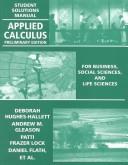 Applied calculus for business, social sciences, and life sciences by Deborah Hughes-Hallet, Tecosky-