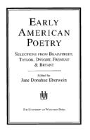 Cover of: Early American Poetry by Jane Donahue Eberwein