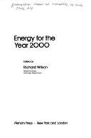 Cover of: Energy for the Year 2000 (Ettore Majorana International Science Series : Physical Sciences, V. 6) by Richard Wilson
