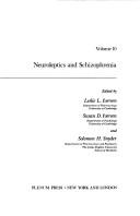 Cover of: Handbook of Psychopharmacology, Volume 10: Neuroleptics and Schizophrenia