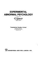 Cover of: Experimental abnormal psychology