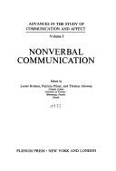 Cover of: Nonverbal Communication (Advances in the Study of Communication and Affect, V. 1)