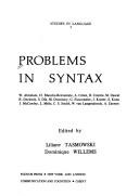 Cover of: Problems in Syntax (Topics in Developmental Psychobiology)