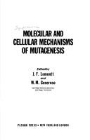 Cover of: Molecular and Cellular Mechanisms of Mutagenesis (Basic Life Sciences, V. 20) by J. Lemontt