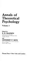 Cover of: Annals of Theoretical PsychologyVolume 3 (Annals of Theoretical Psychology)