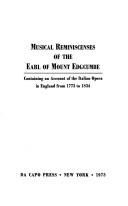 Cover of: Musical Reminiscences of the Earl of Mount Edgcumbe | Richard Edgcumbe