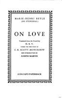 Cover of: On Love by Stendhal