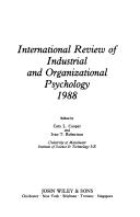 Cover of: International Review Of Industrial & Organizational Psychology by Cary L. Cooper
