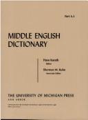 Cover of: Middle English Dictionary (Volume A.3) by Robert E. Lewis