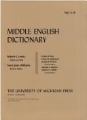 Cover of: Middle English Dictionary by Robert E. Lewis