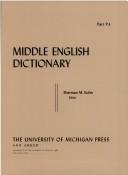 Cover of: Middle English Dictionary (Volume P.4)