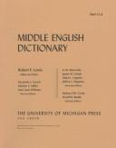 Cover of: Middle English Dictionary (Volume U.4)
