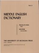 Cover of: Middle English Dictionary (Volume J.1)