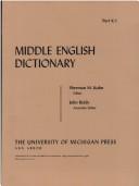 Cover of: Middle English Dictionary (Volume K.1)