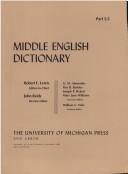 Cover of: Middle English Dictionary (Volume S.5) by Robert E. Lewis