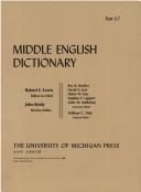 Cover of: Middle English Dictionary (Volume S.7) by Robert E. Lewis