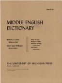 Cover of: Middle English Dictionary (Volume S.16)