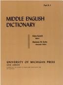 Cover of: Middle English Dictionary (Volume B.4)
