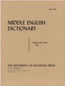 Cover of: Middle English Dictionary (Volume P.8)
