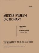 Cover of: Middle English Dictionary (Volume D.3)