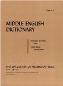 Cover of: Middle English Dictionary (Volume M.2)