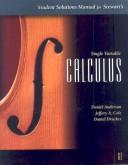 Cover of: Single Variable Calculus by Daniel Anderson, Jeffery A. Cole, Daniel Drucker