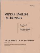 Cover of: Middle English Dictionary (Volume A.2) by Robert E. Lewis
