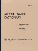 Cover of: Middle English Dictionary (Volume H.1)