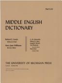 Cover of: Middle English Dictionary (Volume S.18) by Robert E. Lewis