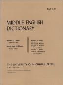 Cover of: Middle English Dictionary (Volume S.17)