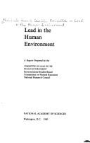 Cover of: Lead in the human environment: a report