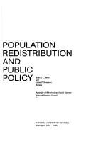 Cover of: Population redistribution and public policy