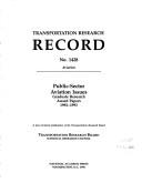 Cover of: Public-Sector Aviation Issues: Graduate Research Award Papers 1992-1993
