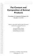 Cover of: Fat content and composition of animal products by Assembly Of Life Sciences