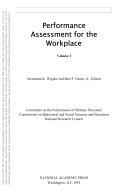 Cover of: Performance Assessment for the Workplace Vol 1 (Performance Assessment for the Workplace)