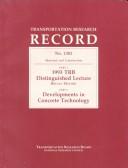 Cover of: 1993 Trb Distinguished Lecture, Part 1/Developments in Concrete Technology, Part 2 (Transportation Research Record)