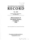 Cover of: Measurement of pavement surface condition, 1990. by 