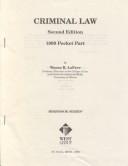 Cover of: Criminal Law by Wayne R. Lafave