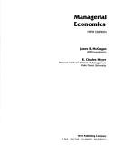 Cover of: Managerial Economics Fifth EDI Tion by McGuiganmoyer, James R. McGuigan
