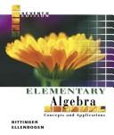 Cover of: Elementary algebra by Marvin Bittinger, David Ellenbogen, Judith A. Beecher, Judith A. Beecher