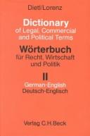 Cover of: Dictionary of Legal  Commercial and  Political Terms  Vol.2  German to English