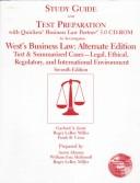 Cover of: Study Guide and Test Preparation With Quicken Business Law Partner 3.0 Cd-Rom to Accompany West's Business Law Alternate Edition: Text & Summarized Cases-Legal, ... Regulatory, and International Environment