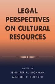 Cover of: Legal perspectives on cultural resources