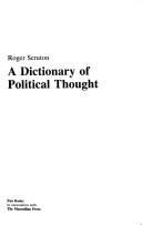 Cover of: A Dictionary of Political Thought by 