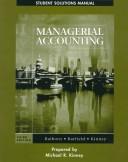 Cover of: Managerial Accounting: Student Solutions Manual